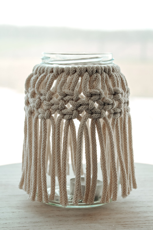 świeczniki i świece Świecznik Boho Cord