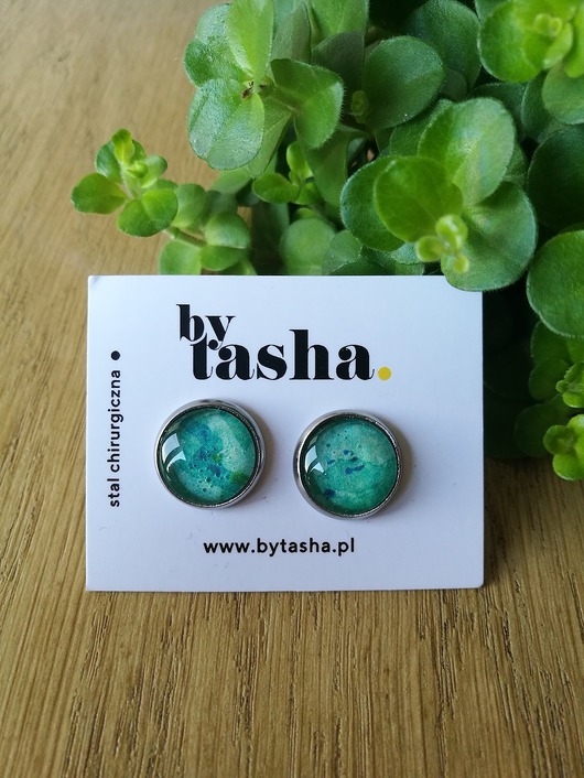 kolczyki szklane KOLCZYKI WKRĘTKI SZKLANE UNIQUE  14mm/15