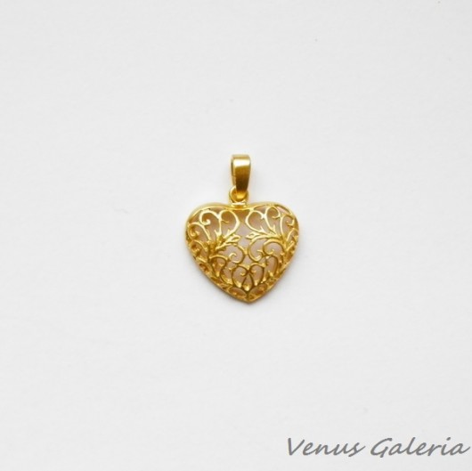 Zawieszka srebrna - Heart gold VENUS GALERIA
