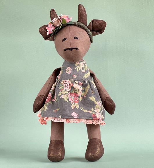 lalki Krówka Frida Lalka lniana maskotka len
