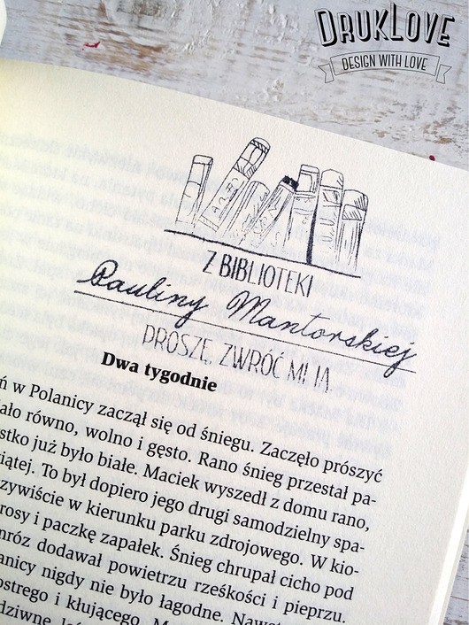 Stempel ślubny personalizowany Ex Libris 80x40mm DrukLove