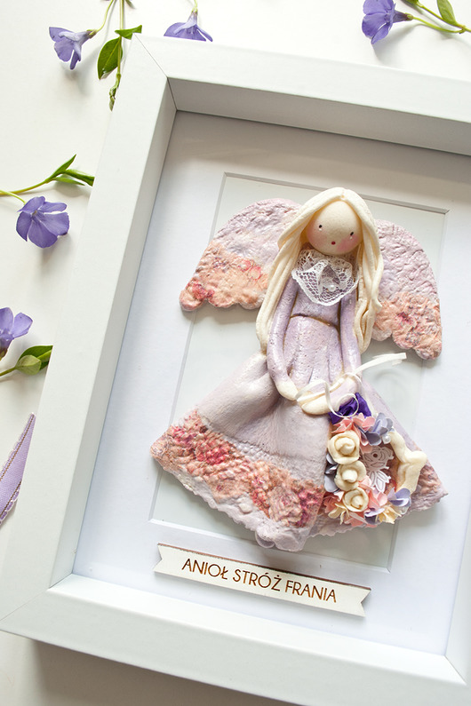 figurki i rzeźby Anioł w ramce z personalizacją