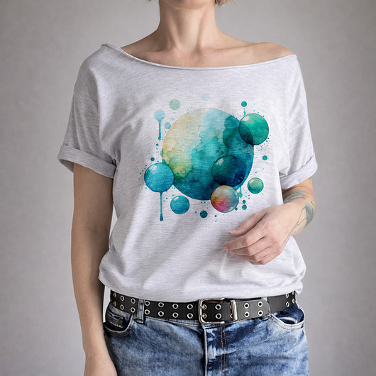 t-shirt damskie Banieczki zielone Szary Oversize