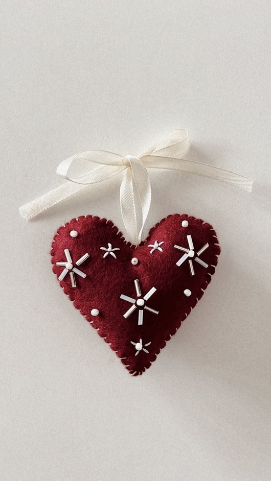 ozdoby choinkowe Zawieszka choinkowa SERCE duże z kokardką