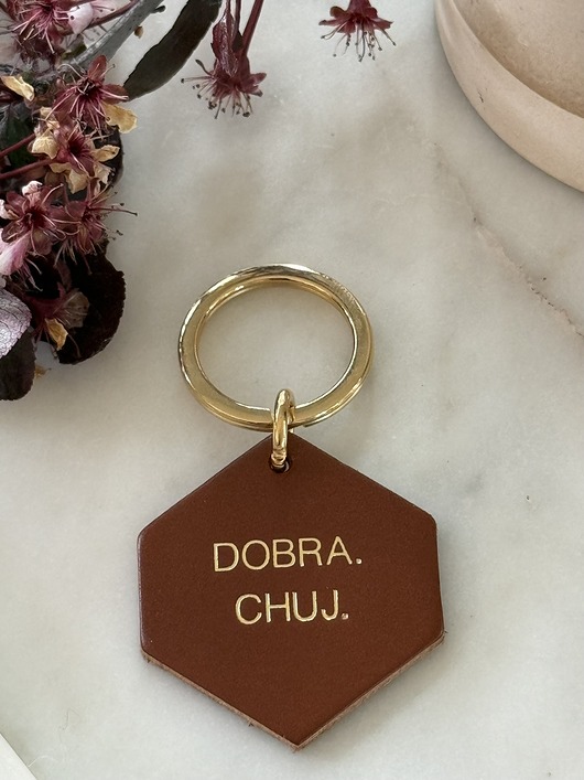 breloki Brelok skórzany "Dobra. Chuj."