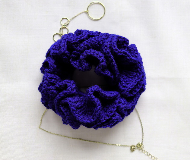 gumki do włosów Frotka do włosów scrunchie gumka szydełkowa chabrowa