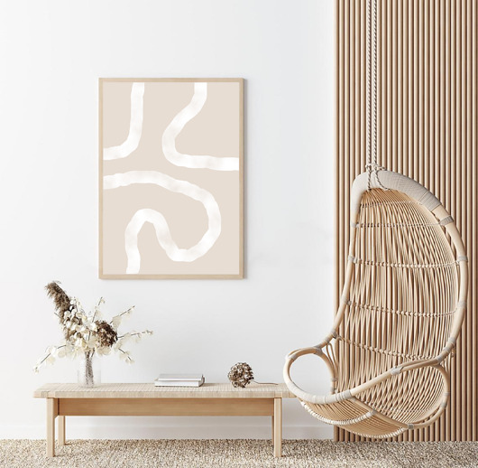plakaty PLAKAT abstrakcyjny mid century boho neutralny