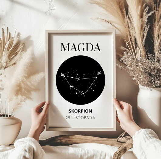 grafiki i ilustracje PLAKAT Twój znak zodiaku gwiazdozbiór astrologia