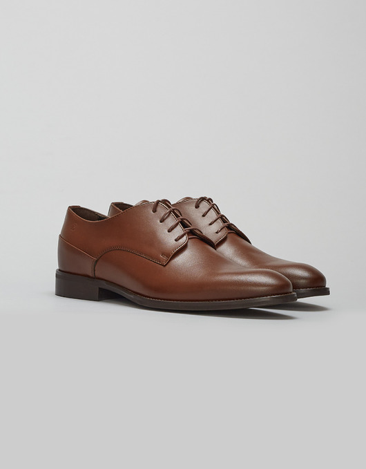 buty męskie Jasnobrązowe eleganckie buty sznurowane b015