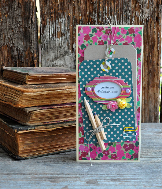 kartki scrapbooking Dla nauczyciela