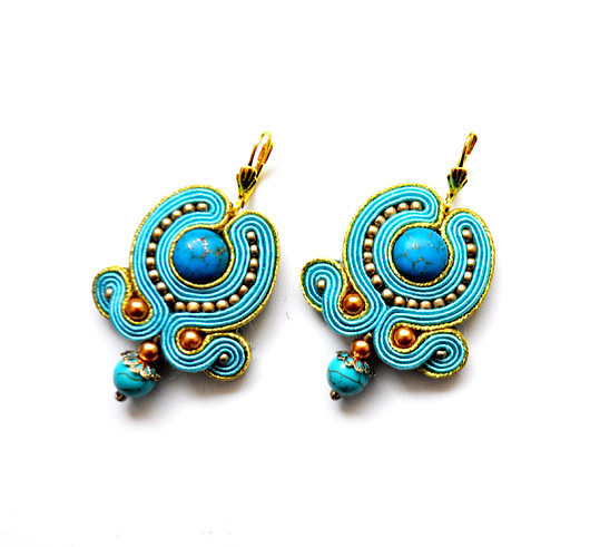 kolczyki soutache Sutaszowe kolczyki OCEAN