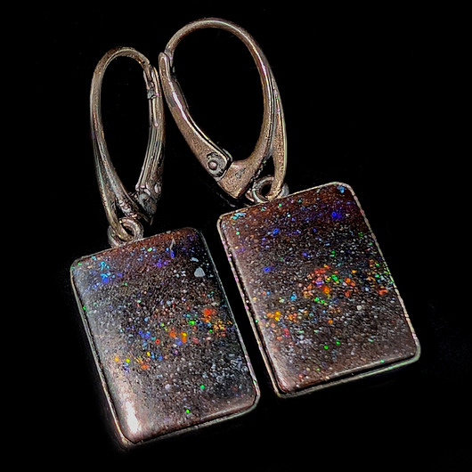 kolczyki srebrne Kolczyki srebrne matrix opale