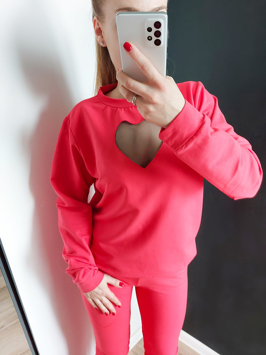 komplety damskie DRES BAWEŁNIANY SERCE I267 KORAL