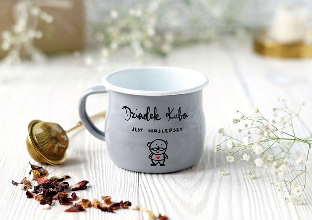kubki Emaliowany Kubek Dziadka