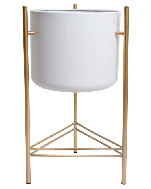 Kwietnik Metalowy Biały Złote Nóżki 51 cm MIA home
