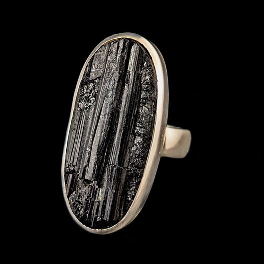 pierścionki srebrne Pierścionek czarny turmalin