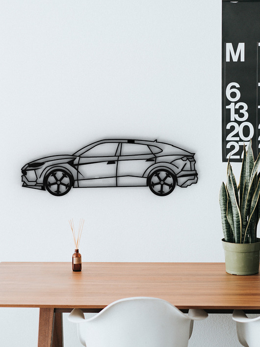 Ozdoby na ścianę Samochód Lamborghini Urus- geometryczna dekoracja na ścianę- auto scandi