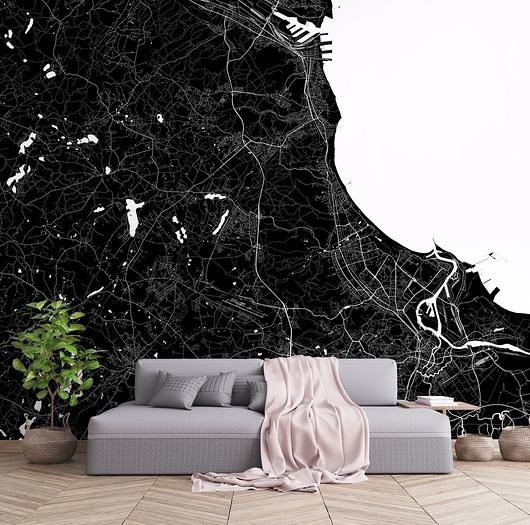 fototapeta Trójmiasto - fototapeta na wymiar - mapa ścienna