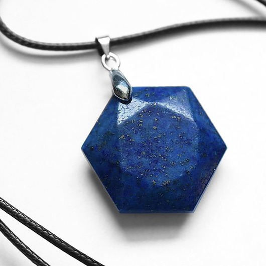 wisiory Lapis lazuli wisiorek heksagonalny