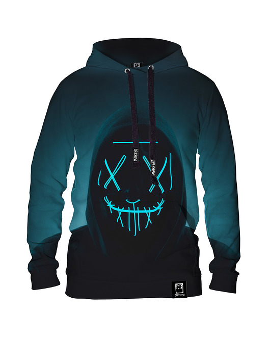 bluza z kapturem damska Damska Bluza z kapturem DR.CROW Neon Mask