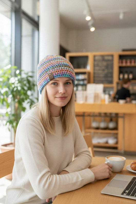 czapki damskie Czapka smerfetka