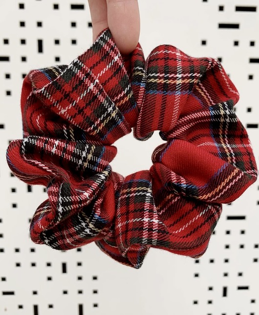 gumki do włosów Gumka do włosów scrunchie Red Check Chic