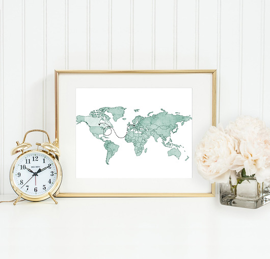 MAPA ŚWIATA|ŚLUB|PREZENT-40x50 cm wejustlikeprints