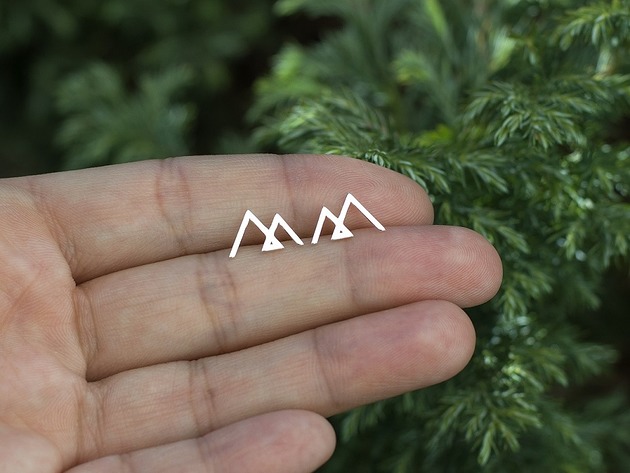 kolczyki srebrne Srebrne kolczyki góry