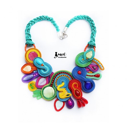 Zjawiskowy i megakolorowy naszyjnik Mró Soutache