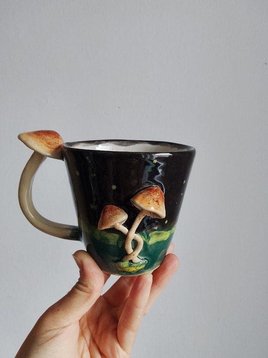 kubki Kubek z grzybem, grzybkami, leśny