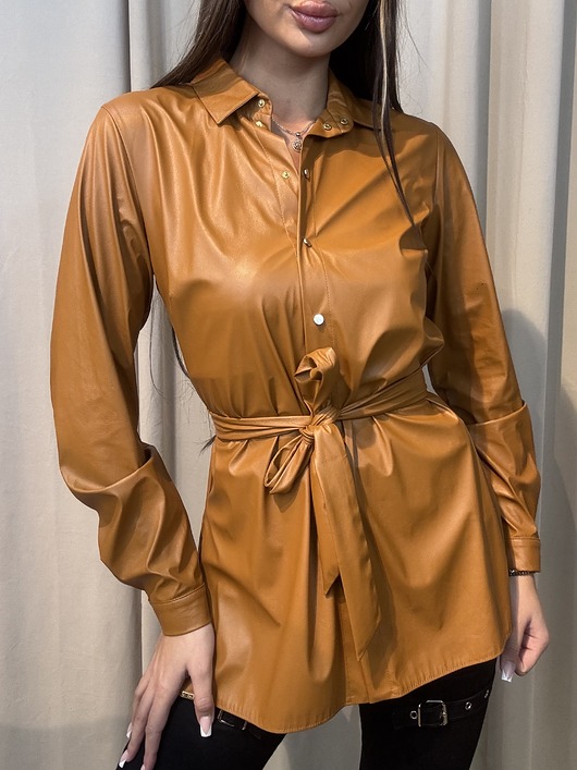 kurtki damskie Kurtka z paskiem Camel