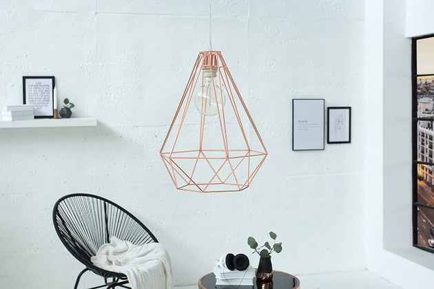 lampy wiszące Lampa wisząca Cage miedź loft 41cm