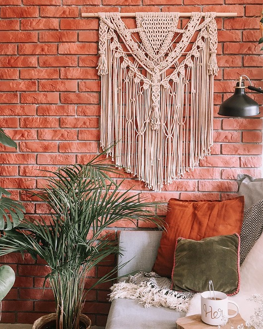 Duża beżowa boho makrama na ścianę Macramagic