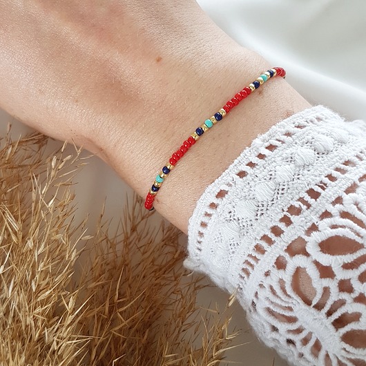 bransoletka z drobnych koralików LEI handmade 