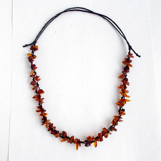 kolie Bursztyn koniakowy naszyjnik bez metalu