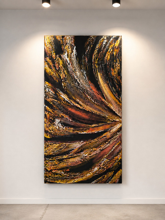 obrazy Złoto miedziany obraz płaskorzeźba 80x160cm 24h wysyłka