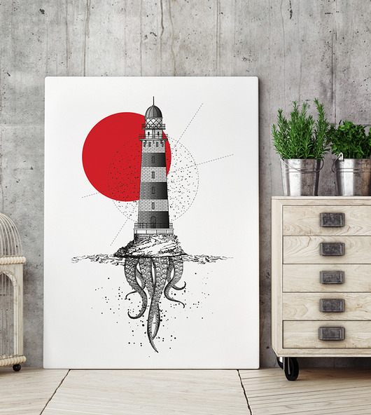 SUPER PROMOCJA 50x70 cm - plakat Latarnia   HOG STUDIO