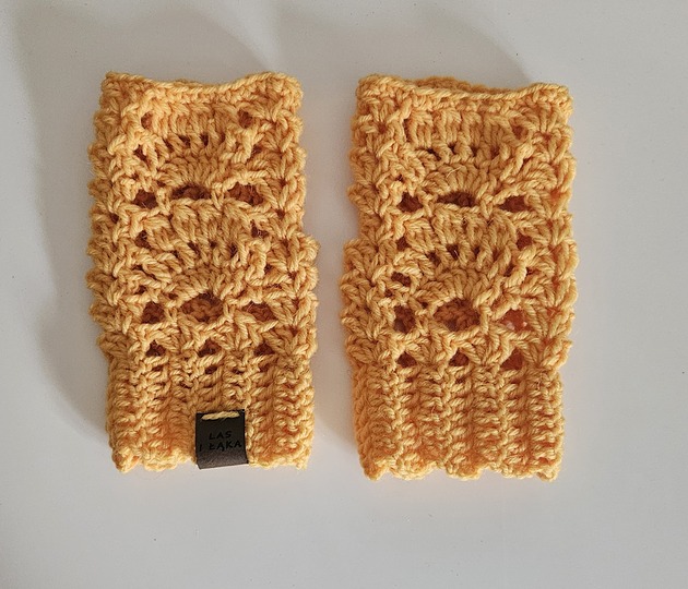 rękawiczki damskie Mitenki retro z wełny