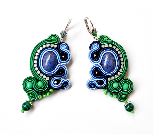 kolczyki soutache Sutaszowe kolczyki MONET NEW