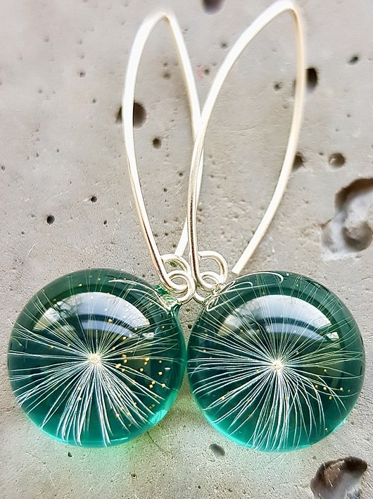 Kolczyki srebrne z gwiazdką dmuchawca Grol Jewellery