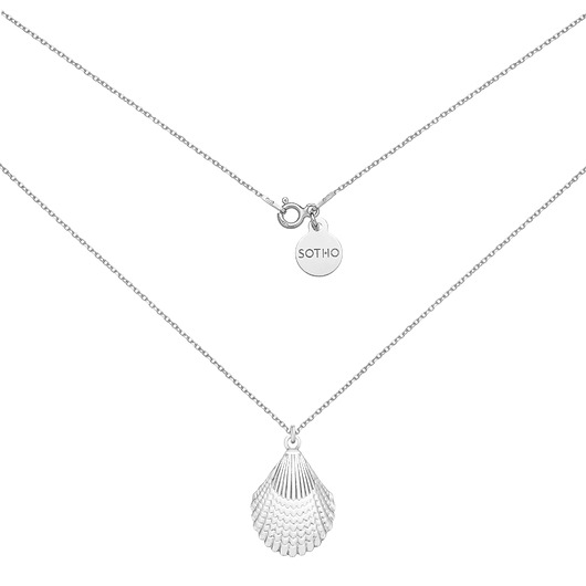 srebrne naszyjniki Srebrny naszyjnik z muszlą