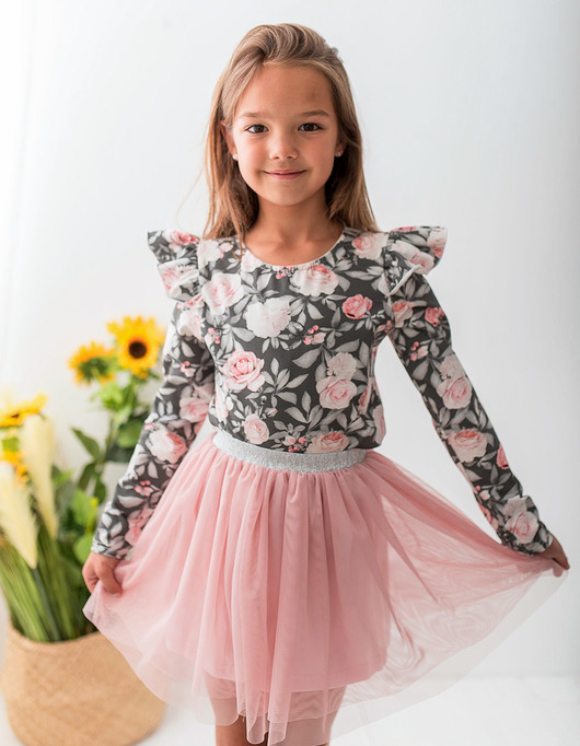 sukienki dla dziewczynki Bluzka i spódnica dla dziewczynki Lily Grey