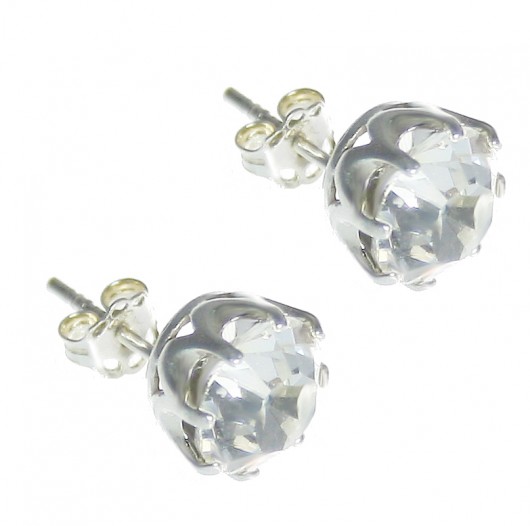 POPLAVSKY kolczyki BIAŁE KRYSZTAŁY SWAROVSKI POPLAVSKY