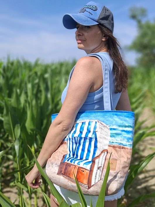 torby na ramię Pikowana duża torba shopper Sopot