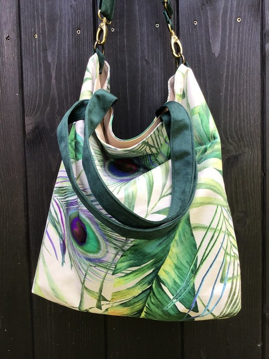 torby XXL Torbay hobo XXL - print, pawie oczka