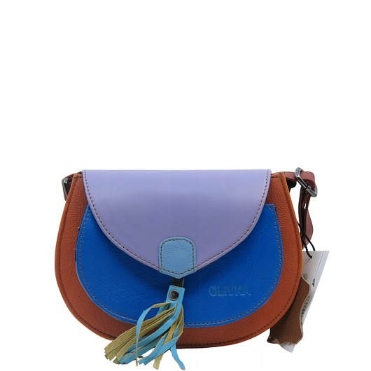 torby na ramię Torebka skórzana damska listonoszka oryginalna kolorowa zero waste OLIVKA