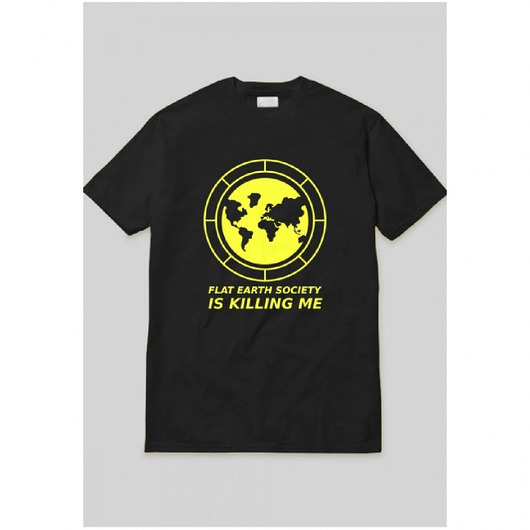Flat Earth Black Tee Back to Black
