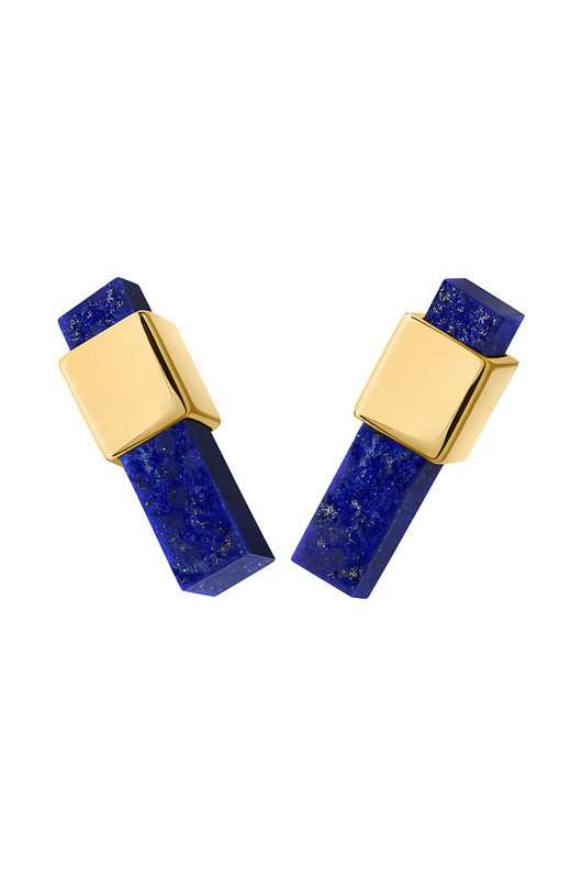 Kolczyki złote kwadraciki/ GOLD/LAPIS LAZULI Daria Siwiak Jewellery