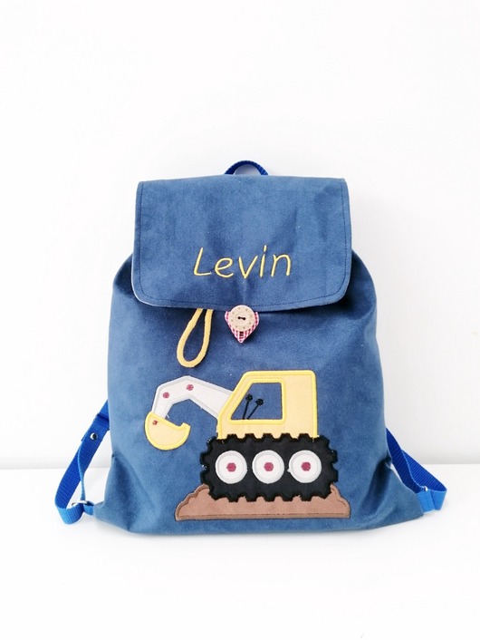 torebki, worki i plecaki dziecięce Imienny prezent dla chłopca - plecak z koparką