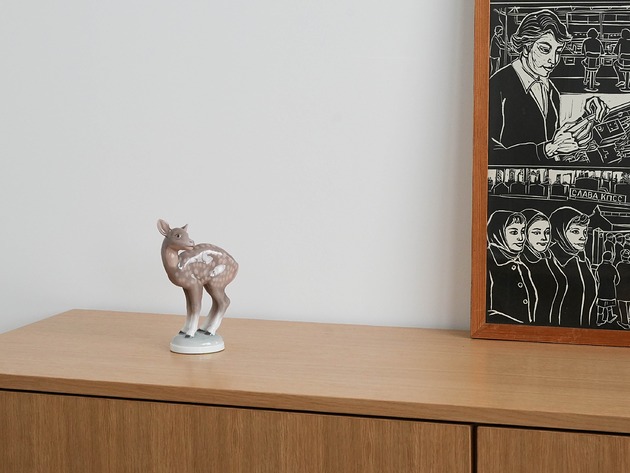 figurki i rzeźby Porcelanowa figurka jelonek, duński design, lata 70, Bing & Gr